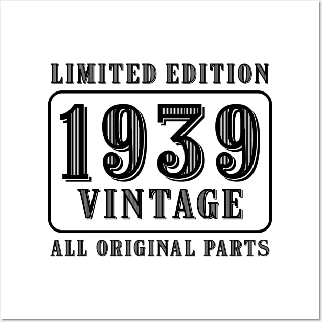 All original parts vintage 1939 limited edition birthday Wall Art by colorsplash